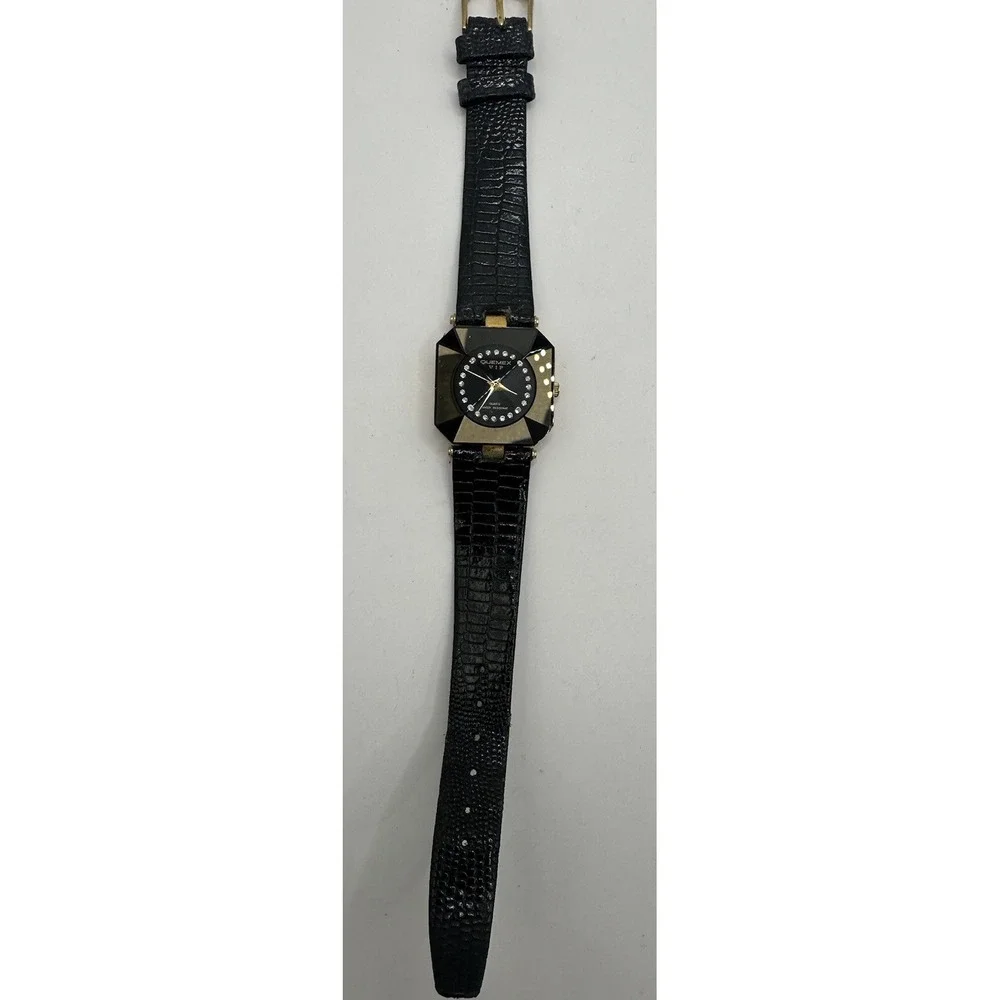 Quemex Vip‎ Womens Watch New Battery 27MM 18K Gold Plated 7.25